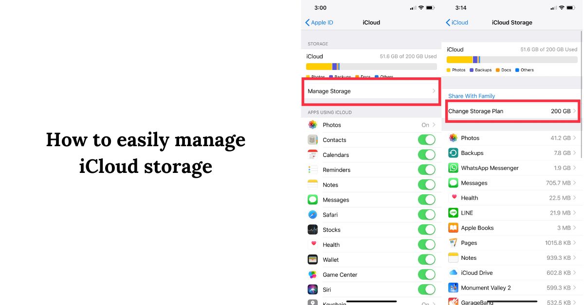how to manage iCloud storage