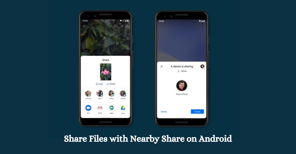 how to easily share files with nearby share on android