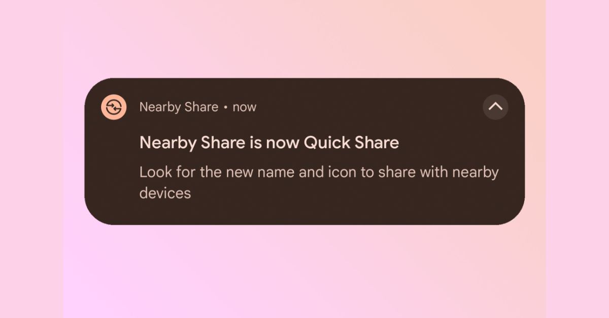 nearby share now quick share